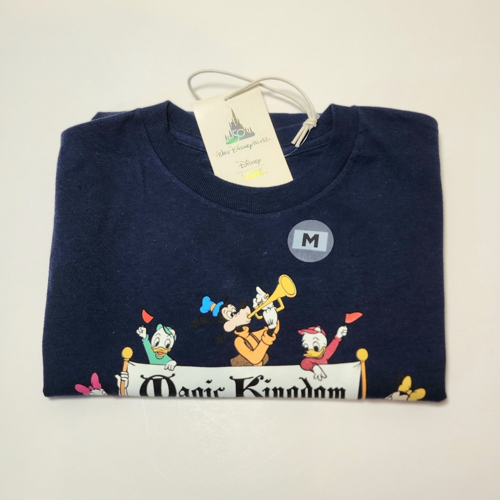 Disney VANS - KIDS Navy Blue Magic Kingdom T-Shirt - WDW 50th - Size M - NWT - Picture 7 of 7